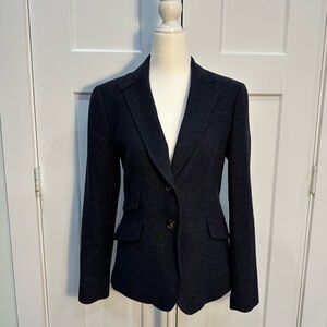 Talbots Wool Blend Blazer Size 2 Peplum Back Notch Lapel Two-Button